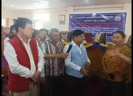 Union MoS Dr. Subhas Sarkar interaction session with beneficiaries of various Central Govt. Schemes in Gangtok today
