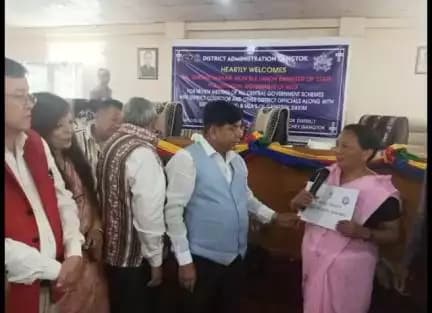 Union MoS Dr. Subhas Sarkar interaction session with beneficiaries of various Central Govt. Schemes in Gangtok today