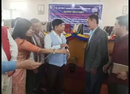 Union MoS Dr. Subhas Sarkar interaction session with beneficiaries of various Central Govt. Schemes in Gangtok today