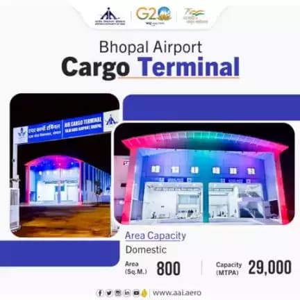 The Air Cargo Terminal at #AAI’s #Bhopal @aaibplairport was inaugurated in Jan’23 to enhance and support the region's economic growth. Presently, the handling capacity of domestic cargo is 29,000 MT per annum. Earlier it was 16,433 MT pa.