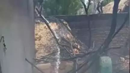 इंदरगढ़ कच्ची झोपड़ी में लगी आग