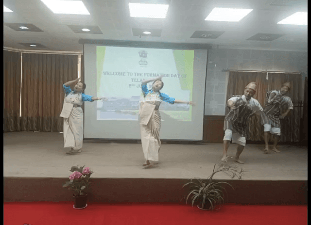 Cultural dances of Sikkim & Telangana presented by local artists during celebration of   Telangana Statehood Day Gangtok