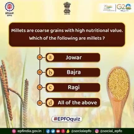 Millets are known for their high nutritional value. Millets are the coarse grains