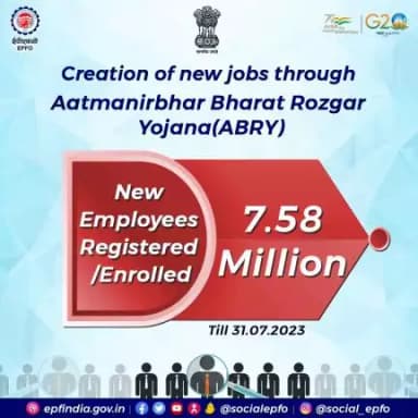 Aatmairbhar Bharat Rozgar Yojana (ABRY) has been successful in enrolling new #employees, contributing to job creation.