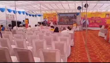 लाभार्थी संवाद कार्यक्रम के दौरान ईवीएम एवं मतदाता जागरूकता का संदेश।
@ceorajasthan