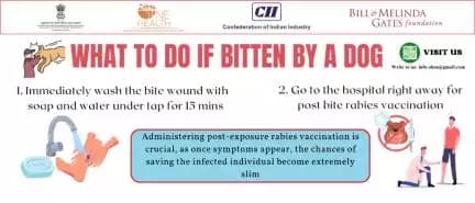 🐶 Bitten by a dog? Act fast:
Wash the wound with soap and water for 15 mins.
Head to the hospital immediately for post-bite rabies vaccination. 💉🏥
Quick action is key – it's often too late once symptoms appear. Stay safe! #WorldRabiesDay