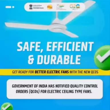 The Government of India has released ‘Quality Control Orders’ (QCOs) for ‘Electric ceiling type fans’. This means that all electric ceiling fans sold in India must meet certain quality and safety standards.
#qualitystandard #safetystandards