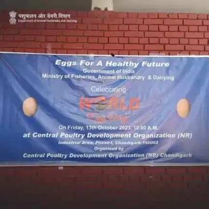 CPDO (NR), Chandigarh, Department of Animal Husbandry and Dairying (DAH&D), Government of India, celebrated "World Egg Day 2023" on October 13, 2023, at the premises of the Central Poultry Development Organisation in Chandigarh #worldeggday