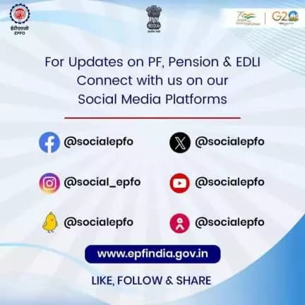 Follow EPFO's social media account on:

Instagram 👉 https://instagram.com/social_epfo/
YouTube 👉 https://youtube.com/@