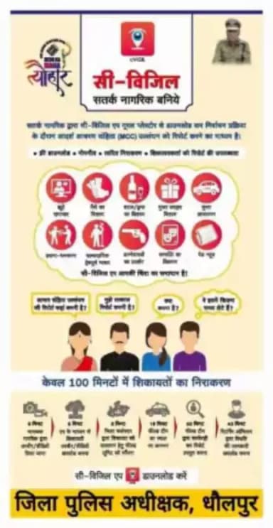 विधानसभा निर्वाचन 2023 में आचार संहिता के उल्लंघन की सी-विजिल एप के माध्यम से कोई भी नागरिक दे सकेगा जानकारी