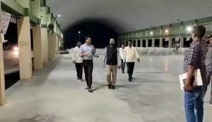 ఎన్నికల కౌంటింగ్​ కేంద్రాల ఏర్పాటును  పరిశీలించిన కలెక్టర్​ ఉదయ్ కుమార్, అచ్చంపేట నియోజకవర్గ కౌంటింగ్ అబ్జర్వర్ దేవేందర్ సింగ్