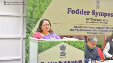 During the Fodder Symposium in New Delhi on February 28, 2024, the keynote address was delivered by Smt. Alka Upadhyaya, Secretary, DAH&D, GoI. #fodder