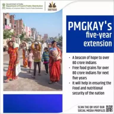 Continuation of #PMGKAY for next five is set to illuminate the lives of over 80 crore Indians, bringing prosperity and joy to their life. it's a promise of brighter futures for vulnerable Indians. 
@pibindia