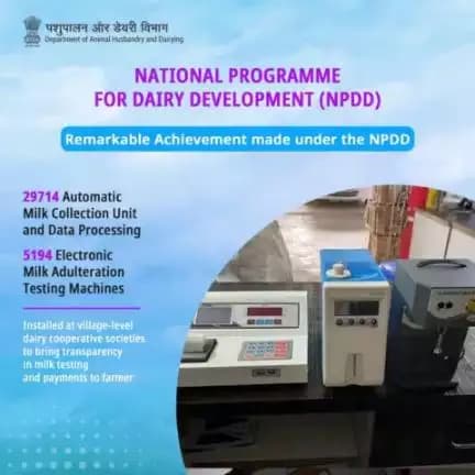 Empowering Dairy Communities: 
NPDD's Milestones - 29,714 Automated Milk Collection Units and 5,194 Electronic Milk Adulteration Testing Machines Enhance Transparency and Support Farmers. #livestockfarmers