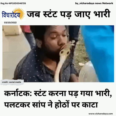 कर्नाटक: स्टंट करना पड़ गया भारी, पलटकर सांप ने होठों पर काटा

#Karnataka #vicharodaya #viralnews #vicharodayanews