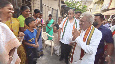 ಬೆಂಗಳೂರು ಪೂರ್ವ: ಕಾಂಗ್ರೆಸ್ ಗೆ ಮತ ನೀಡಿ ಅಭಿವೃದ್ಧಿಗೆ ಕೈ ಜೋಡಿಸಿ: ಸುಬ್ಬಯ್ಯನ ಪಾಳ್ಯದಲ್ಲಿ ಕೆಜೆ ಜಾರ್ಜ್