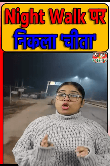 द्वारका: Night Walk पर निकला चीता | Viral Video | #SHORTS | #KunoNationalPark | Sach Ki Raftar