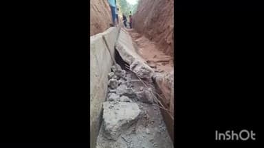 रामानुजगंज: ग्राम भाला में गिरवानी व्यापवर्तन नहर का हिस्सा ढहा, गुणवत्ता पर उठे सवाल