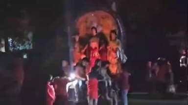 রামপুরহাট ২: নবান্নের উচ্ছ্বাসে চাঁদপাড়ায় অন্নপূর্ণা ঠাকুরের ধুমধাম বিসর্জন