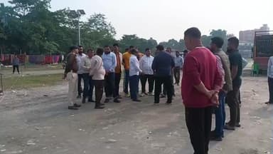 কোচবিহার ১: কোচবিহার রাসমেলা ময়দানে মুখ্যমন্ত্রীর সভাস্থল পরিদর্শনে তৃণমূলের জেলা সভাপতি সহ অন্যান্য নেতৃত্বরা