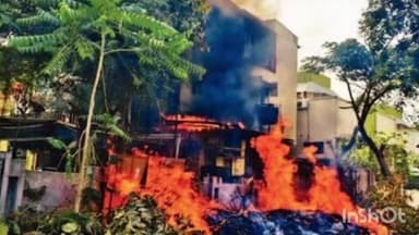 यवतमाळ: शहरातील स्टेट बँक चौकात वाळलेल्या फांद्यानी घेतला पेट