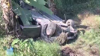 বিহপুৰীয়া: লালুক ১২ মাইলৰ ১৫ নং ৰাষ্ট্ৰীয় ঘাইপথত ভয়ংকৰ দুৰ্ঘটনা,পথৰ পৰা উফৰি গৈ খাৱৈত পৰিল ব্ৰেজা বাহন