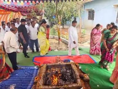 ధర్మవరం మండలం గొట్లూరులో చండీ హోమంలో పాల్గొన్న జనసేన పార్టీ ప్రధాన కార్యదర్శి