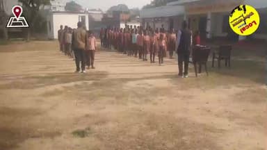 आजमगढ न्यूज। सुलेमापुर ग्राम पंचायत के माध्यमिक विद्यालय परिसर में बच्चों द्वारा राष्ट्रगान करते हुए #graminjagran