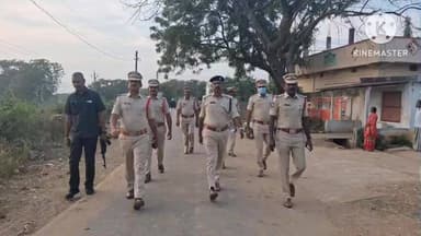 బెల్లంపల్లి: చంద్రవెల్లి, చాకెపల్లి గ్రామాలలో పోలీస్ శాఖ ఆధ్వర్యంలో ఫ్లాగ్ మార్చ్