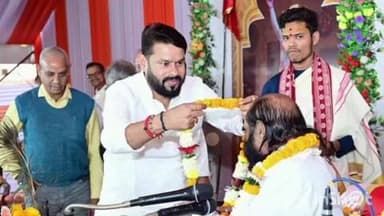 बेमेतरा: बेमेतरा के पूर्व MLA आशीष छाबड़ा ने पाऊपारा उतई में श्रीमद्भागवत कथा में भाग लिया