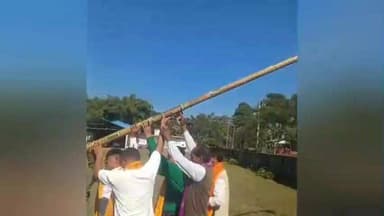 কদম: বগীনদীৰ গজাই মনাই ক্ষেত্ৰত ১৭ সংখ্যক বাৰ্ষিক যুটীয়া জিলা আঞ্চলিক বাথৌ মহাসভাৰ লাইখুটা স্থাপন অনুষ্ঠান