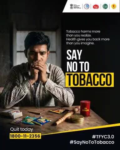 One decision today can change your entire life.
Break the habit. Reclaim your strength.
Quit tobacco today.
#SayNoToTobaaco
#TheBigQuit
#TFYC3