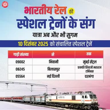 यात्रा को सहज और सुगम बना रही हैं भारतीय रेल की स्पेशल ट्रेनें।
#SpecialTrains