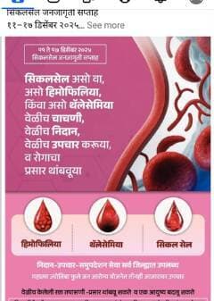 सिकलसेल, हिमोफिलिया आणि थॅलसिमिया हे तिन्ही रक्ताशी संबंधित अनुवंशिक आजार आहेत.
सिकलसेल-1) अनुवंशिक रक्ताचा आजार आहे.2) लाल रक्तपेशी वेळा सारखा आकार घेतात.3) अशा पेशी सहज तुटतात व रक्तप्रवाहात अडथळा निर्माण करतात.