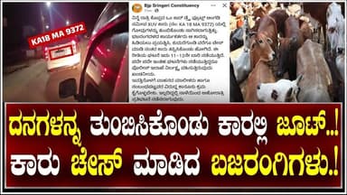 ಕಾರಿನಲ್ಲಿ ಅಕ್ರಮ ಗೋವು ಸಾಗಾಟ.!ಕಾರು ಚೇಸ್ ಮಾಡಿದ ಭಜರಂಗದಳ ಕಾರ್ಯಕರ್ತರು