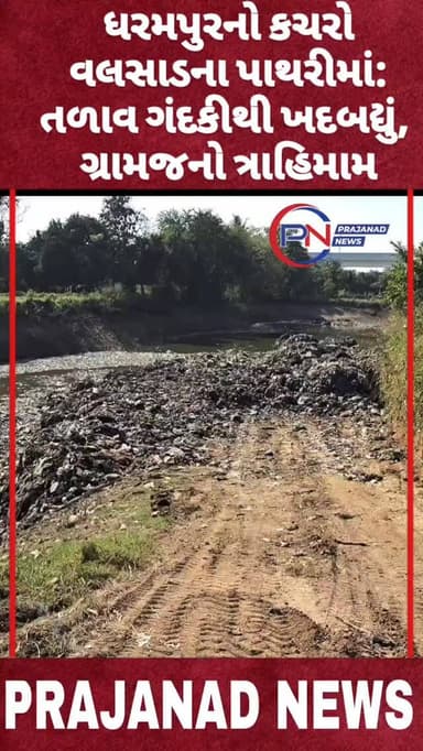 ધરમપુરનો કચરો વલસાડના પાથરીમાં: તળાવ ગંદકીથી ખદબદ્યું, ગ્રામજનો ત્રાહિમામ