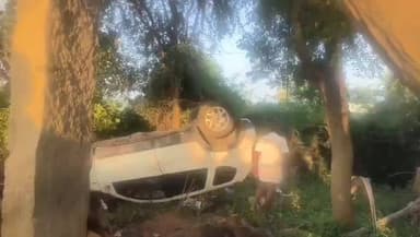 கந்தர்வகோட்டை: மாவட்ட எல்லை பகுதியில் நள்ளிரவில் கார் கிணற்றில் விழுந்து ஏற்பட்ட விபத்தில் 4 பேர் காயம் பொதுமக்கள் மீட்டனர்