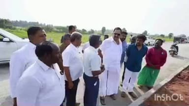 ஆற்காடு: ஆற்காடு அருகே தாஜ்புரா பகுதியில் அமைக்கப்பட்டு வரும் வெளி வட்ட சாலை பணிகளை அமைச்சர் ஆர்.காந்தி பார்வையிட்டு ஆய்வு மேற்கொண்டார்