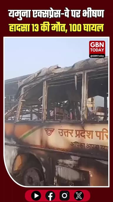 यमुना एक्सप्रेस-वे पर भीषण हादसा: घने कोहरे में 8 बसें व 3 कारें टकराईं, 13 की मौत #gbntoday #YamunaExpressway #Road