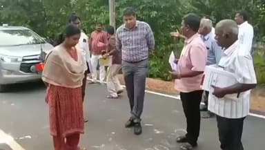 அறந்தாங்கி: வடக்கு கொத்தமங்கலத்தில் பலப்படுத்தப்பட்ட சாலையின் தரம் குறித்து ஆய்வு செய்த அஜய் யாதவ் IAS மற்றும் ஆட்சியர் அருணா