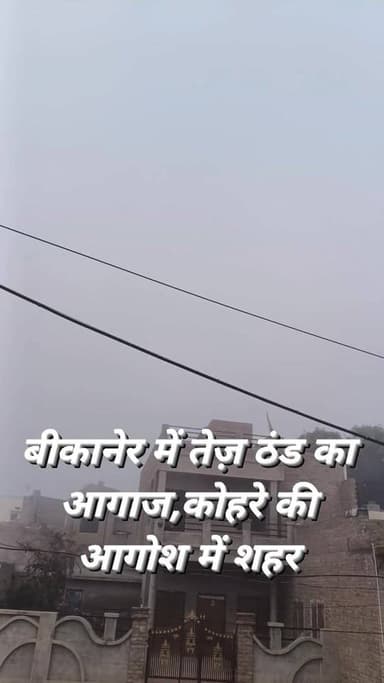 बीकानेर में सर्दी का पहला कोहरा, विजिबिलिटी 50,सुबह 8:50का नजारा...