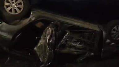 మాచర్లలో కారు బోల్తా, మహిళ మృతి