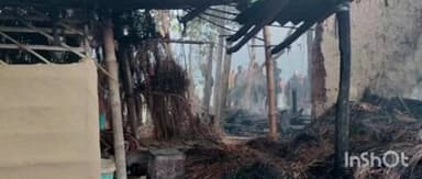 फुलपरास: फूलपरास थाना के महुलिया गांव में आग लगने से एक युवक की मौत, 20 बकरियां भी झुलसीं