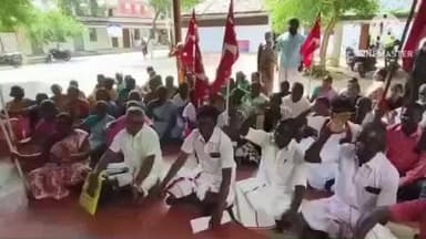 குளித்தலை: நில அளவீடு செய்யக்கோரி சார் ஆட்சியர் அலுவலகம் முன்பு காத்திருப்பு போராட்டம்