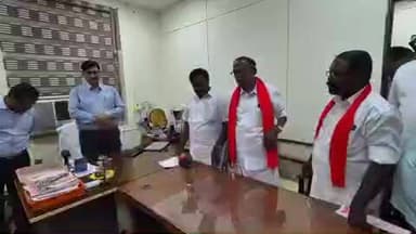 குறிஞ்சிப்பாடி: என்எல்சி அதிகாரியிடம் நெய்வேலி தலைமை அலுவலகத்தில் எம்எல்ஏ தலைமையில் மனு அளித்தனர்