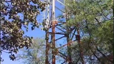 जावद: सुवाखेड़ा में हाई वोल्टेज ड्रामा, 120 फीट ऊंचे टावर पर चढ़ा युवक, साढ़े 6 घंटे बाद उतरा
