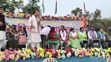 বলাগড়: বলাগরের মাজদিয়ার ফুটবল ময়দানে প্রতিবাদি জনসভা করল তৃণমূল