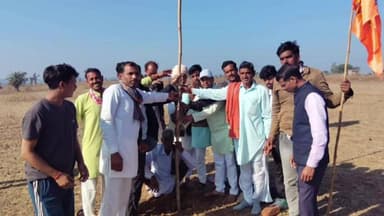 जीरापुर: गोरियाखेड़ा गांव में हिन्दू सम्मेलन के लिए भूमि पूजन कर ध्वजारोहण किया गया