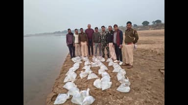 नबीनगर: नबीनगर थाना की बड़ी कार्रवाई, सोन दियरा से 300 लीटर देशी महुआ चुलाई शराब की गई जब्त