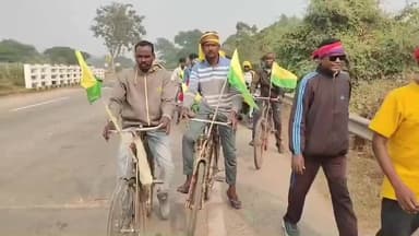 দাঁতন ১: দাঁতনে অলচিকি ভাষার ১০০ বছর পূর্তিতে সকলকে আহ্বান জানিয়ে মিছিল ভারত জাকাত মাঝি পরগনা মহলের